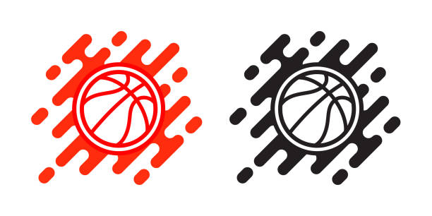 ilustrações de stock, clip art, desenhos animados e ícones de basketball ball vector icon isolated on white. basketball logo design. sport logo. - cesto de basquetebol ilustrações