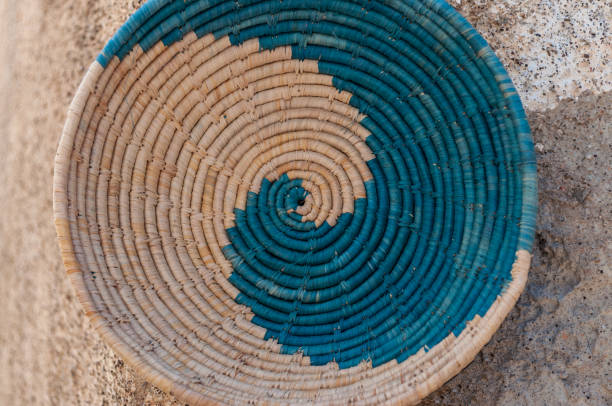 Closeup of typical sardinian wicker basket Closeup of typical sardinian wicker basket castelsardo stock pictures, royalty-free photos & images