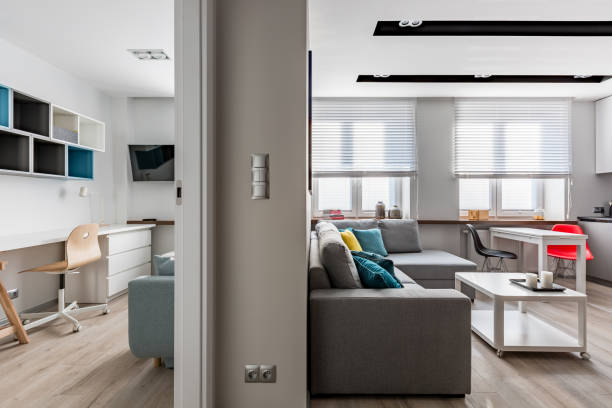 istock Home office and living room 953642100