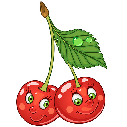 Cartoon Cherry Fruit Stock Illustration - Download Image Now -  Anthropomorphic Face, Beauty, Berry - iStock