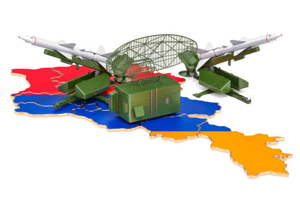 istock Armenian missile defence system concept, 3D rendering 953651656
