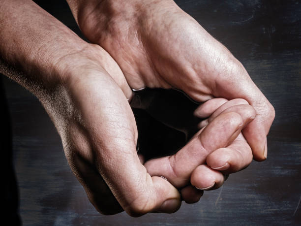 istock Human palms with oil. 953656622