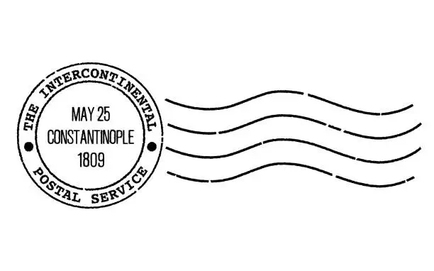 Vector illustration of Old Postage Stamp