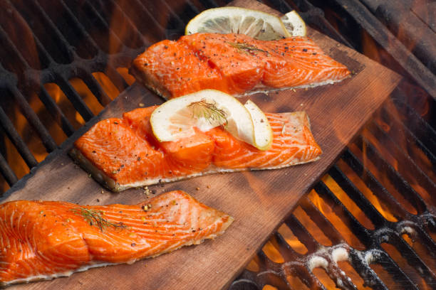 istock Wild Caught Salmon on a Grill 953659098