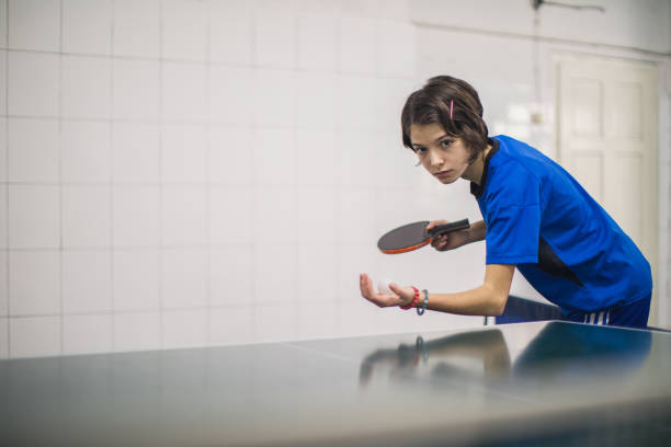 Girl playing table tennis