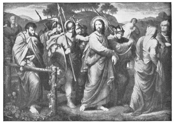 ilustrações de stock, clip art, desenhos animados e ícones de the capture of christ by heinrich hofmann - 19th century - hofmann