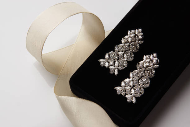 istock Close up of diamond earrings 953673374