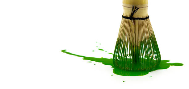 istock Matcha green tea with bamboo whisk 953682048