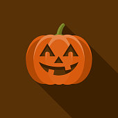 istock Jack O' Lantern Flat Design Halloween Icon with Side Shadow 953695510