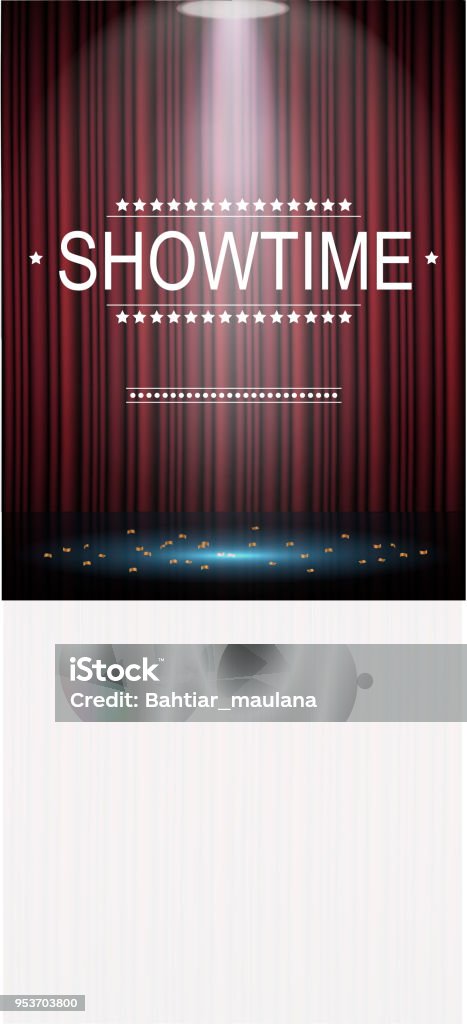 Showtime Backdrop Showtime Background With Curtain Illuminated By Spotlights Stock ...