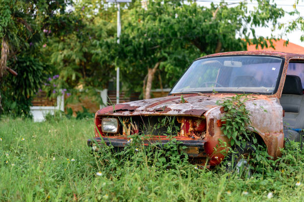 istock old car wreck with soft-focus and over light in the background 953707180