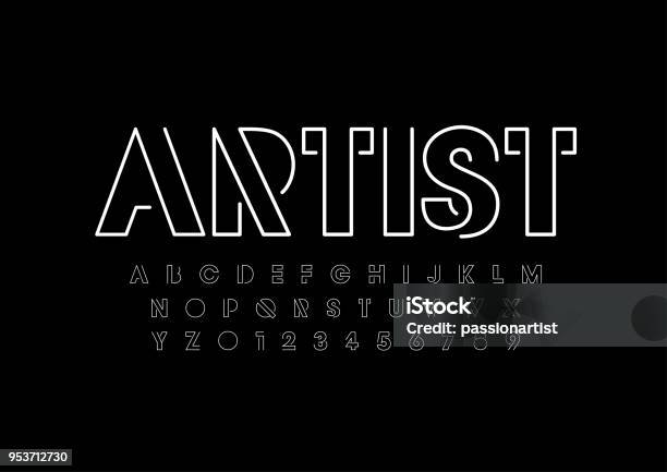 Alfabeto Astratto - Immagini vettoriali stock e altre immagini di Carattere tipografico - Carattere tipografico, Alfabeto, Testo