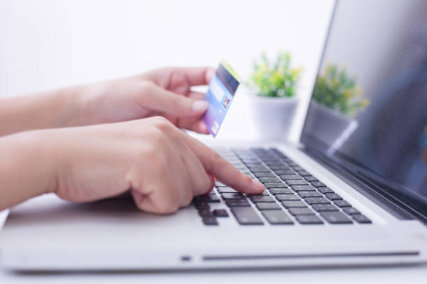 istock Women hands making online payment with laptop for shoping 953713082