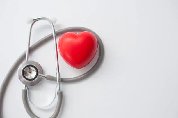 Photo of heart disease,Stethoscope and heart,diagnose