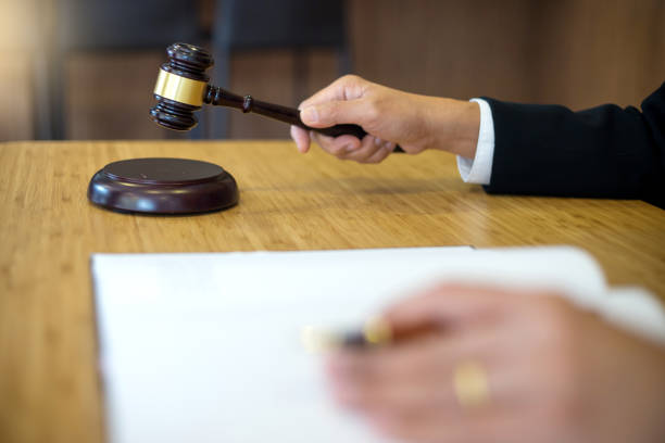 istock lawyer or  judge work in the office with gavel 953713398