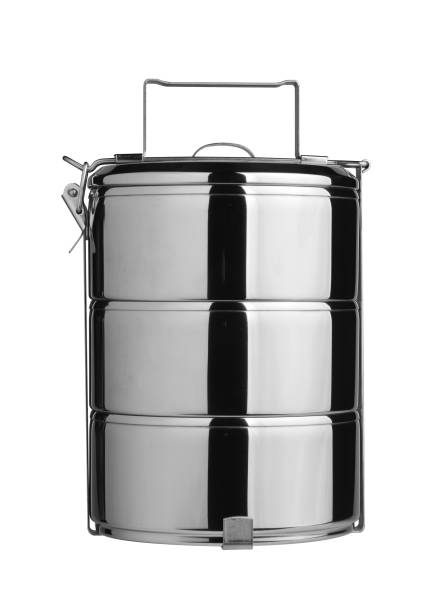 istock Metal Tiffin, Food Container On White Background 953713918