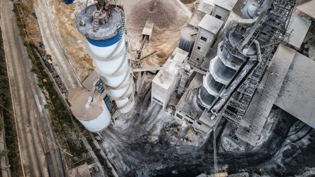istock aerial view of construction material factory 953715116