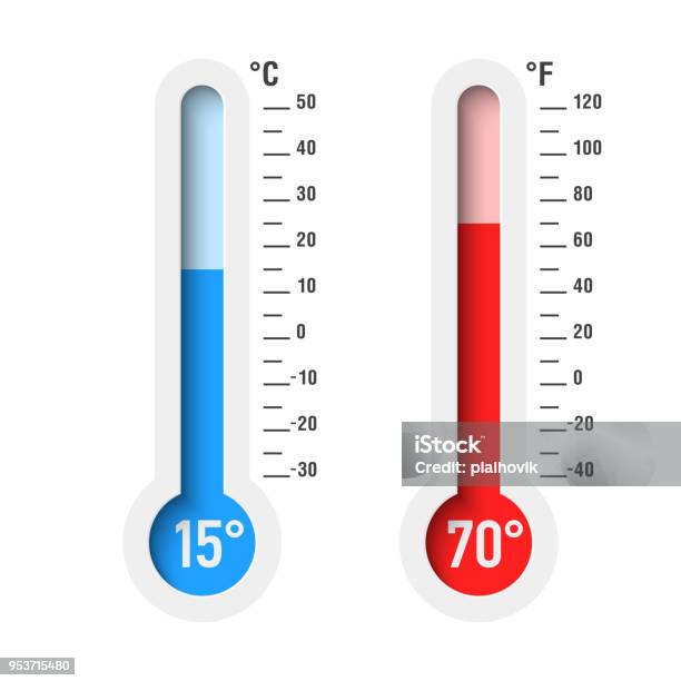 Termometrar Celsius Och Fahrenheit-vektorgrafik och fler bilder på Termometer - Termometer, Kyla, Illustration