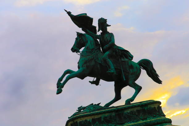 istock Erzherzog Karl Memorial on Heldenplatz - Vienna at dramatic sunset – Austria 953719182