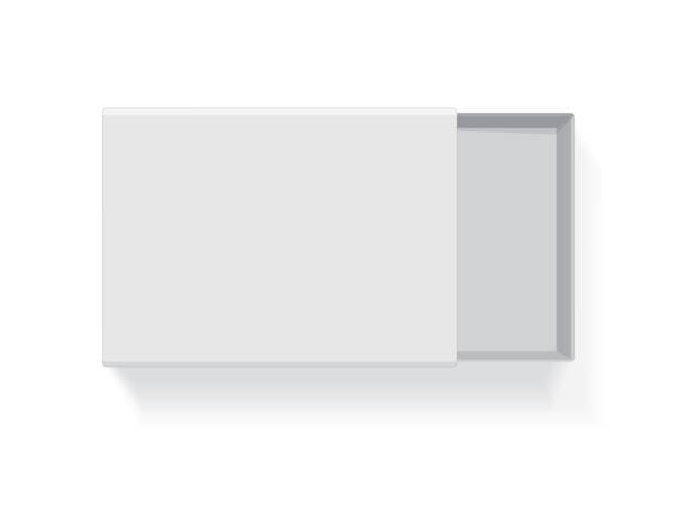 white cardboard box white cardboard box top view vector matchbox stock illustrations