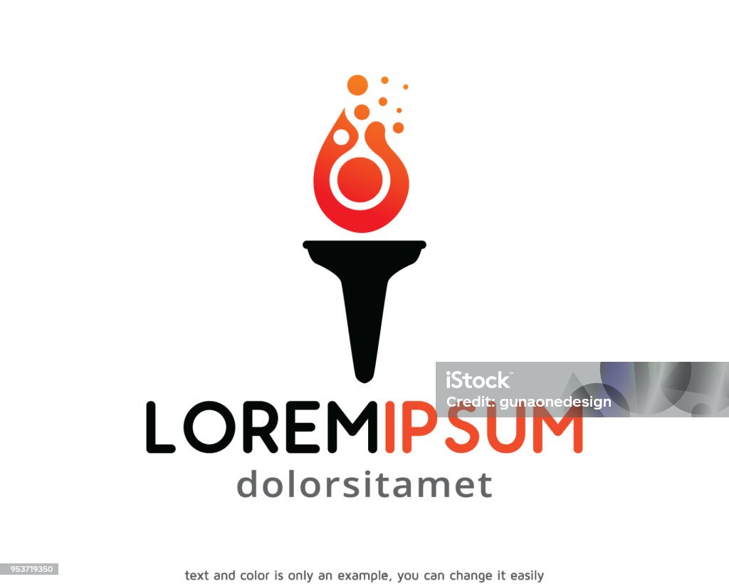 Digital Torch Template Design Vector, Emblem, Design Concept, Creative Symbol, Icon Lorem Ipsum stock vector