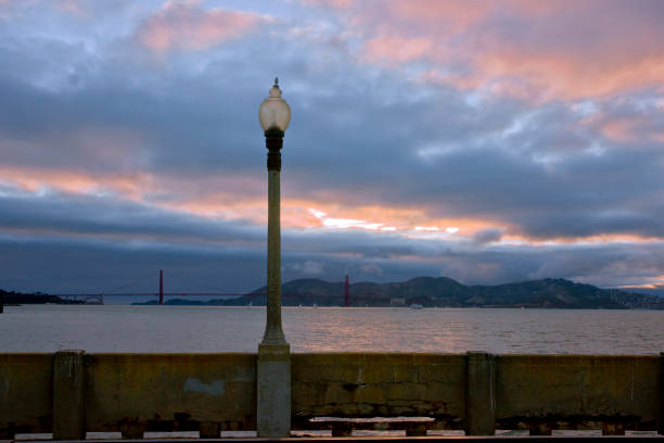 Colorful Sunset at San Francisco Bay stock photo