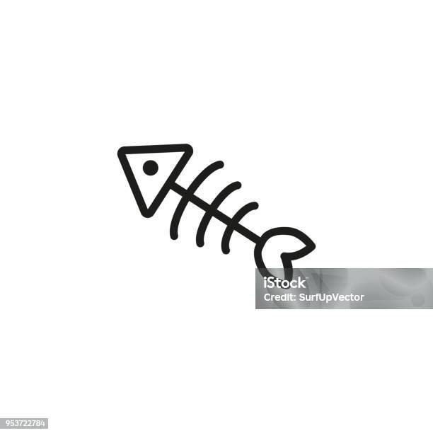 Fish Skeleton Icon Stock Illustration - Download Image Now - Anatomy, Animal, Animal Wildlife