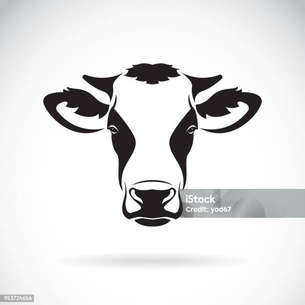 Vetores de Vetor De Um Desenho De Cabeça De Vaca Em Fundo Branco Animal De Fazenda Ilustração Em Vetor Em Camadas Editáveis Fácil e mais imagens de Fêmea de mamífero