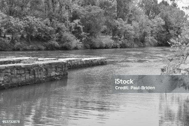 Augusta Canal At Augusta In Georgia Stock Photo - Download Image Now - Augusta - Georgia, Beauty, Black And White