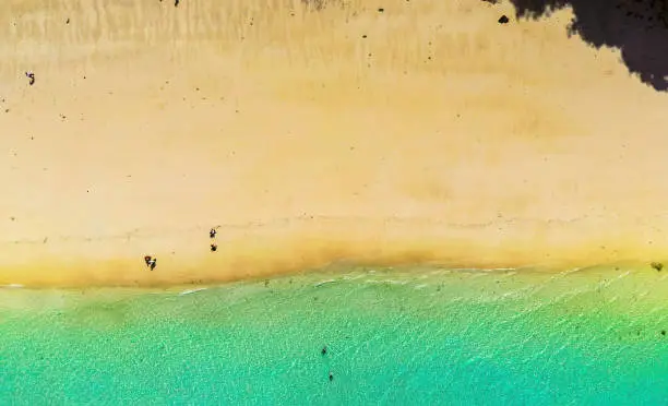 Aerial view of amazing Cockburn island beach on summer season