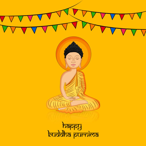 印度教佛教節佛 purnima 的背景闡釋 - happy vesak day 幅插畫檔、美工圖案、卡通及圖標
