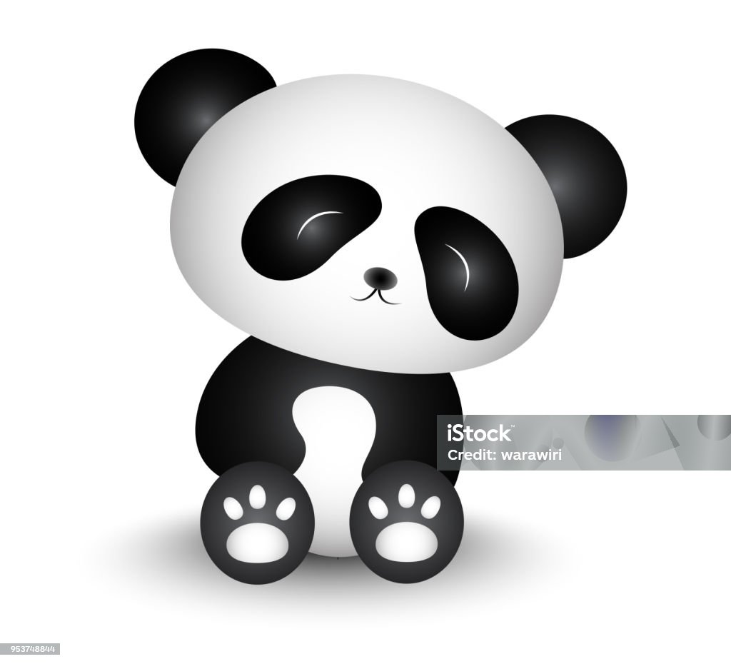 Phim Hoạt Hình Gấu Trúc Dễ Thương Đen Trắng Hình minh họa Sẵn có ...