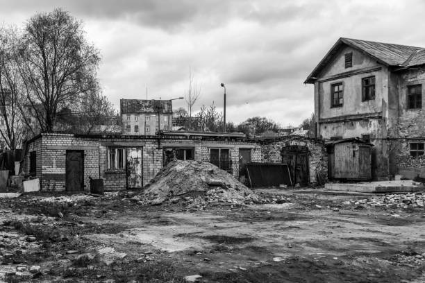 istock Old Soviet Era Buildings in Ruins Riga, Latvia 953752456