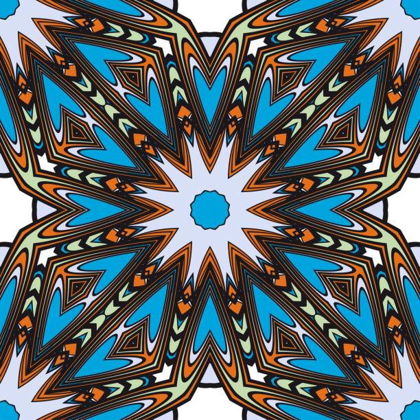istock Pattern of abstract geometric flowers. Seamless vector illustration. for design greeting cards, backgrounds, wallpaper, interior design. 953763470