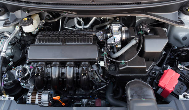 Close up detail of new car engine Close up detail of new car engine engine stock pictures, royalty-free photos & images