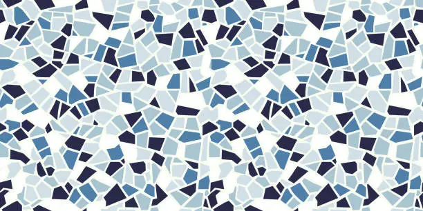 Vector illustration of Bright abstract mosaic seamless pattern. Vector background. Endless texture. Ceramic tile fragments.