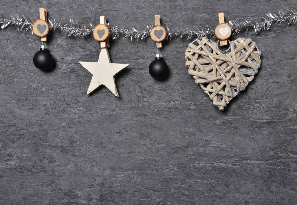 Shale board with Christmas decoration as background