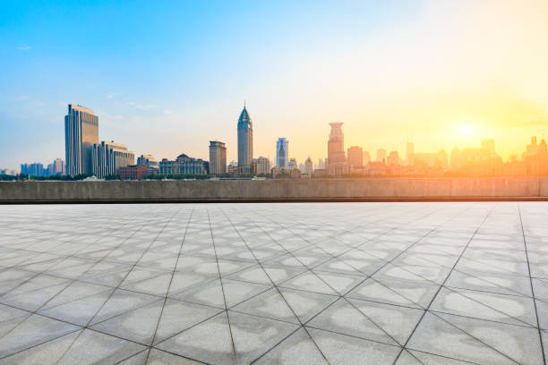 istock shanghai historic building at sunset on huangpu river and square floor 953767862