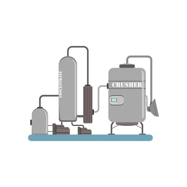 istock Crusher and concentrate, equipment for juice production vector Illustration on a white background 953768800