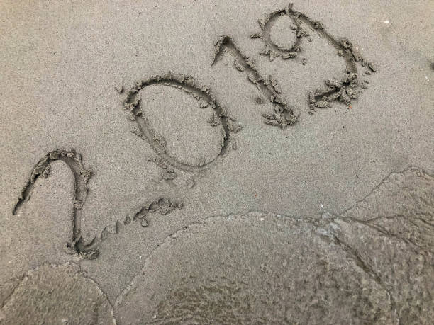 istock Text 2019 on the beach,sand and sea,new years concept. 953774024