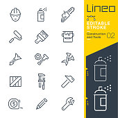 istock Lineo Editable Stroke - Construction and Tools line icons 953774086