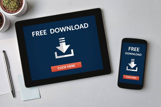 Free download concept on tablet and smartphone screen