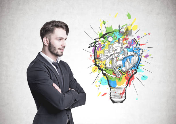 istock Pensive bearded businessman, good idea 953779000