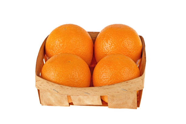 istock four orange fruits in a basket on a white background 953779762