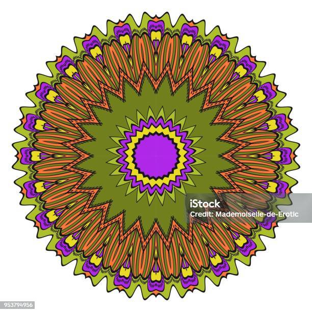Therapy Pattern Vector Decorative Round Ornament Antistress Therapy Pattern Vector ...