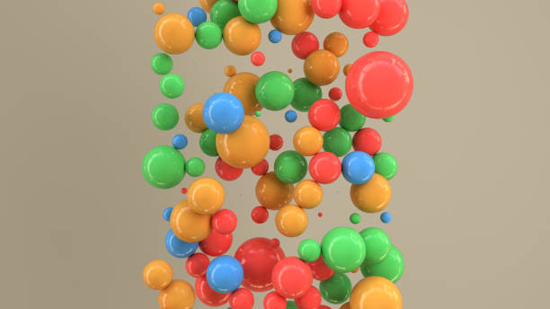 istock Colorful spheres of random size on white background 953795142