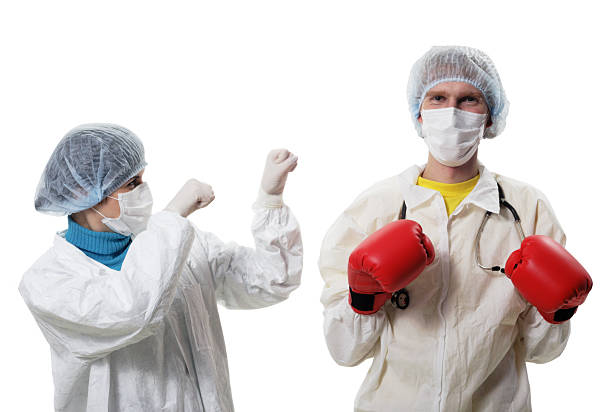 istock Doctor in red boxing gloves 95379938