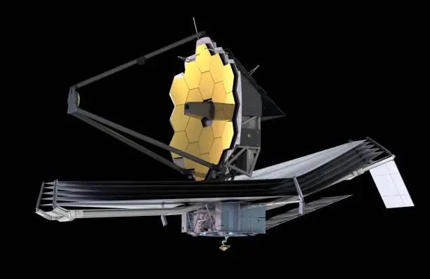 Photo of The James Webb Space Telescope (JWST or Webb), 3d illustration, elements of this image are furnished by NASA