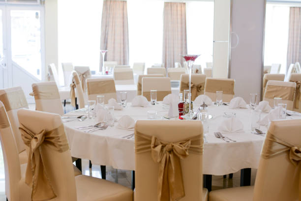 istock Wedding Birthday Reception Decoration, Chairs, Tables and Flowers 953800276