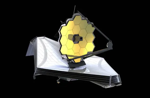 Photo of The James Webb Space Telescope (JWST or Webb), 3d illustration, elements of this image are furnished by NASA